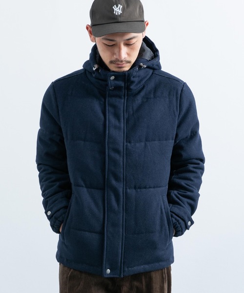 Rocky Monroe(ロッキーモンロー)の「ウール混メルトン ボリュームネック フードダウンジャケット(ダウンジャケット/コート・メンズ・ブラック/チャコール/ネイビー/グレー/キャメル/グレー系その他/ベージュ・L/M/S/XL/XXL)」の19枚目の写真