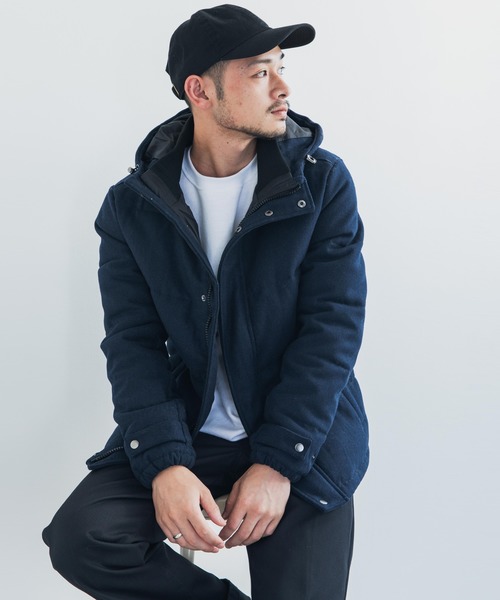 Rocky Monroe(ロッキーモンロー)の「ウール混メルトン ボリュームネック フードダウンジャケット(ダウンジャケット/コート・メンズ・ブラック/チャコール/ネイビー/グレー/キャメル/グレー系その他/ベージュ・L/M/S/XL/XXL)」の18枚目の写真