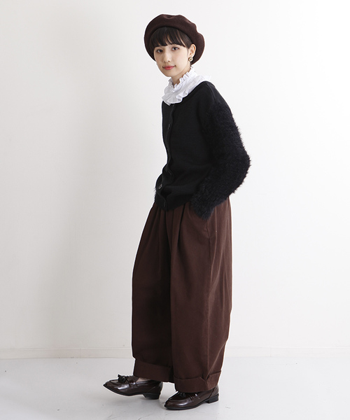 MERLOT（メルロー）の「ファースリーブカーディガン1258（カーディガン/ボレロ・レディース・ブラック/ベージュ/ブルーグレー/ワイン・FREE）」の13枚目の写真