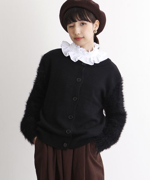 MERLOT（メルロー）の「ファースリーブカーディガン1258（カーディガン/ボレロ・レディース・ブラック/ベージュ/ブルーグレー/ワイン・FREE）」の20枚目の写真