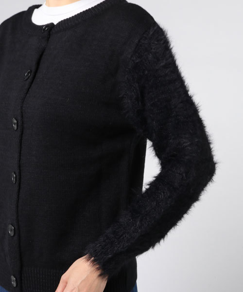 MERLOT（メルロー）の「ファースリーブカーディガン1258（カーディガン/ボレロ・レディース・ブラック/ベージュ/ブルーグレー/ワイン・FREE）」の9枚目の写真