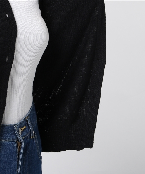 MERLOT（メルロー）の「ファースリーブカーディガン1258（カーディガン/ボレロ・レディース・ブラック/ベージュ/ブルーグレー/ワイン・FREE）」の11枚目の写真