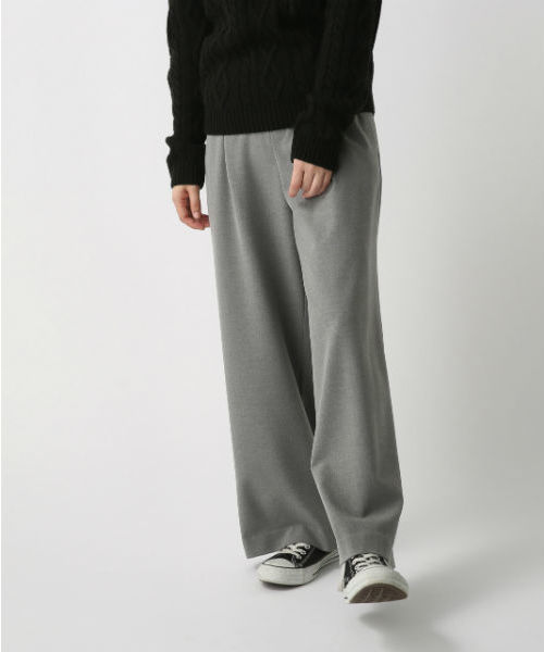 AZUL by moussy(アズールバイマウジー)の「TR裏起毛 吸湿発熱ワイドパンツ(スラックス・レディース・ブラック/グレー/グレー系その他/ブルー系その他・SMALL/MEDIUM/LARGE)」の3枚目の写真