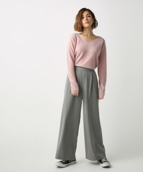 AZUL by moussy(アズールバイマウジー)の「TR裏起毛 吸湿発熱ワイドパンツ(スラックス・レディース・ブラック/グレー/グレー系その他/ブルー系その他・SMALL/MEDIUM/LARGE)」の20枚目の写真