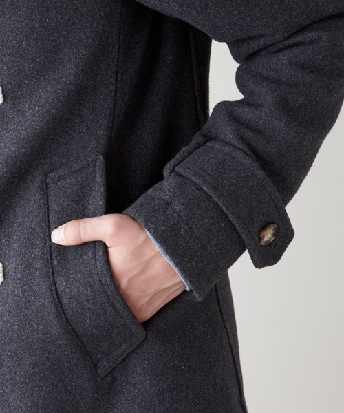 WEGO（ウィゴー）の「メルトンダッフルコート（ダッフルコート・メンズ・ブラック/ダークグレー/ネイビー/キャメル/ワイン・SMALL/MEDIUM/LARGE/X-LARGE）」の12枚目の写真