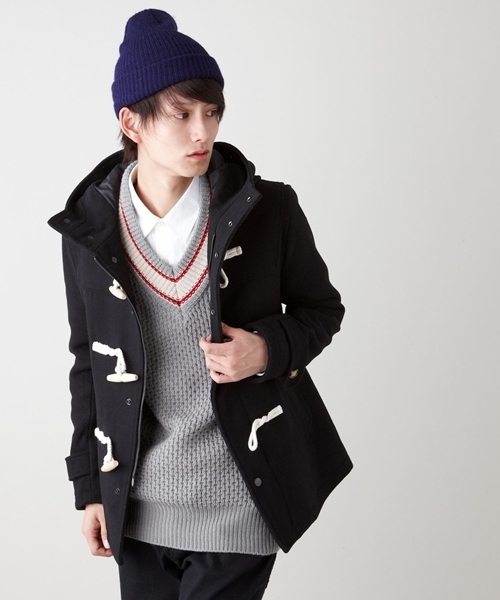 WEGO（ウィゴー）の「メルトンダッフルコート（ダッフルコート・メンズ・ブラック/ダークグレー/ネイビー/キャメル/ワイン・SMALL/MEDIUM/LARGE/X-LARGE）」の14枚目の写真