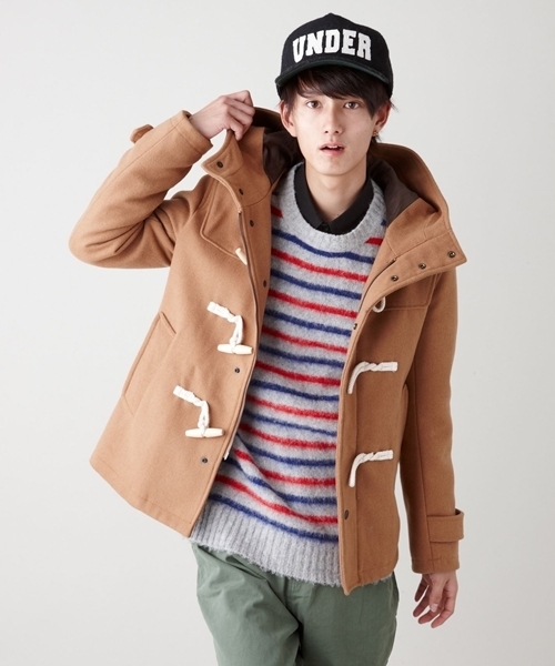 WEGO（ウィゴー）の「メルトンダッフルコート（ダッフルコート・メンズ・ブラック/ダークグレー/ネイビー/キャメル/ワイン・SMALL/MEDIUM/LARGE/X-LARGE）」の15枚目の写真