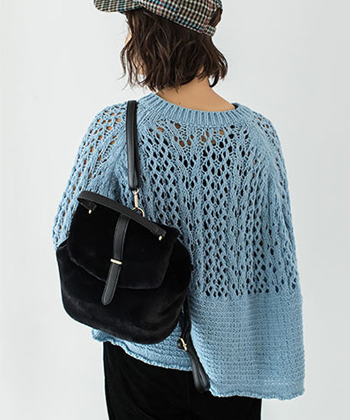 RuirUiruI 水色 目デザイン ニットセーター RuirUiruI 水色 目デザイン ニットセーター