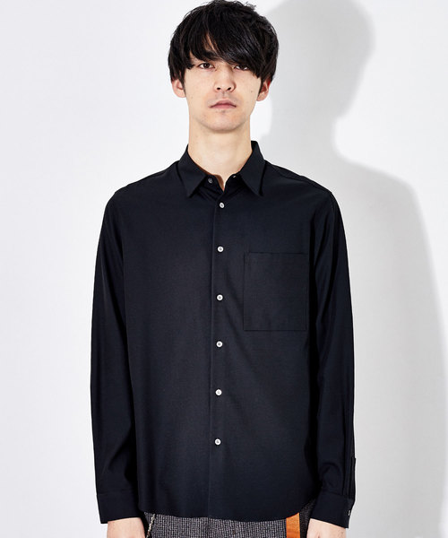 STUDIOUS（ステュディオス）の「【STUDIOUS】リラクションツイルレギュラーカラーシャツ（シャツ/ブラウス・メンズ・ホワイト/ブラック/グリーン/ネイビー・1/2/3）」の6枚目の写真