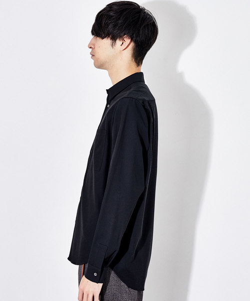STUDIOUS（ステュディオス）の「【STUDIOUS】リラクションツイルレギュラーカラーシャツ（シャツ/ブラウス・メンズ・ホワイト/ブラック/グリーン/ネイビー・1/2/3）」の5枚目の写真