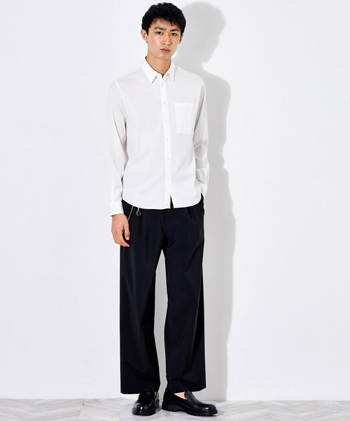 STUDIOUS（ステュディオス）の「【STUDIOUS】リラクションツイルレギュラーカラーシャツ（シャツ/ブラウス・メンズ・ホワイト/ブラック/グリーン/ネイビー・1/2/3）」の7枚目の写真