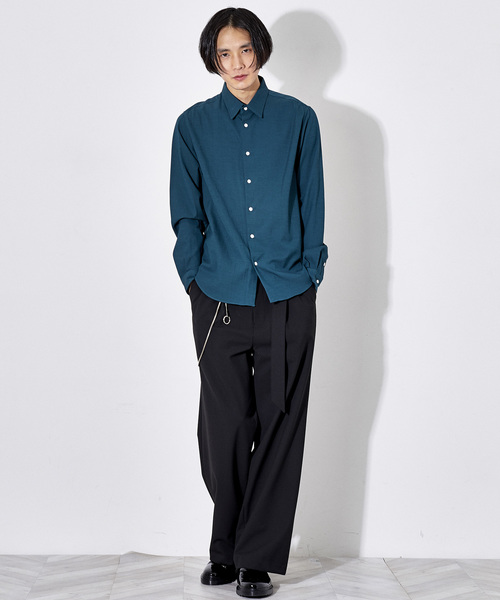 STUDIOUS（ステュディオス）の「【STUDIOUS】リラクションツイルレギュラーカラーシャツ（シャツ/ブラウス・メンズ・ホワイト/ブラック/グリーン/ネイビー・1/2/3）」の11枚目の写真