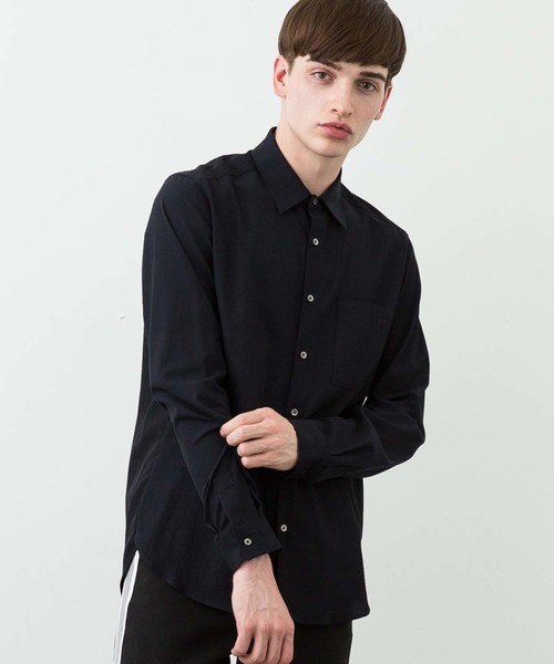 STUDIOUS（ステュディオス）の「【STUDIOUS】リラクションツイルレギュラーカラーシャツ（シャツ/ブラウス・メンズ・ホワイト/ブラック/グリーン/ネイビー・1/2/3）」の16枚目の写真