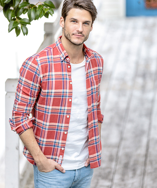 felkod(フィルコッド)の「ms3354-Vintage Like Button Down Check Shirts(シャツ/ブラウス・メンズ・ブラック/レッド/ブルー・L/M/S)」の3枚目の写真