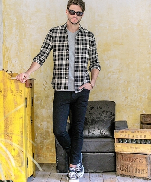 felkod(フィルコッド)の「ms3354-Vintage Like Button Down Check Shirts(シャツ/ブラウス・メンズ・ブラック/レッド/ブルー・L/M/S)」の18枚目の写真