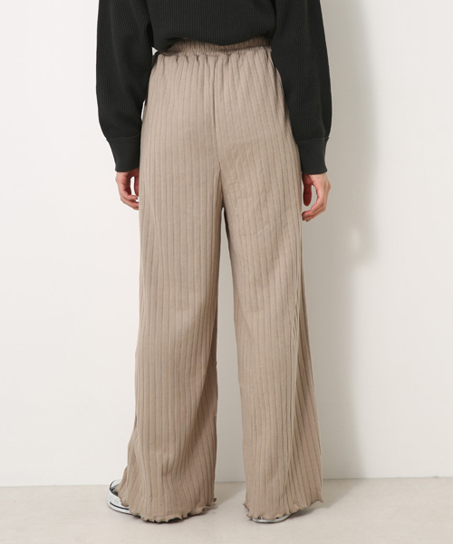 AZUL by moussy（アズールバイマウジー）の「裾メローワイドPT（その他パンツ・レディース・ブラック/ベージュ・MEDIUM/SMALL）」の7枚目の写真