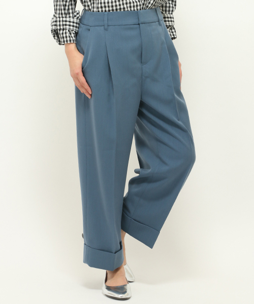 LBC(エルビーシー)の「裾ダブルタックパンツ(その他パンツ・レディース・ブラック/ブルー・MEDIUM/LARGE)」の1枚目の写真