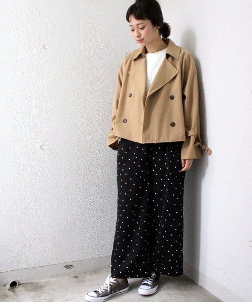 ottilie（オティーリエ）の「ドット柄ワイドパンツ（その他パンツ・レディース・ブラック/オフホワイト・FREE）」の11枚目の写真