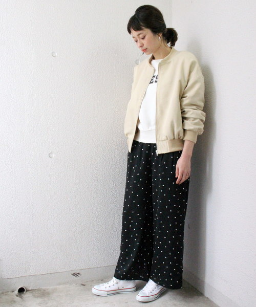 ottilie（オティーリエ）の「ドット柄ワイドパンツ（その他パンツ・レディース・ブラック/オフホワイト・FREE）」の12枚目の写真