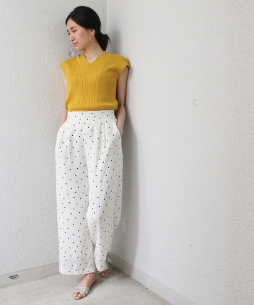 ottilie（オティーリエ）の「ドット柄ワイドパンツ（その他パンツ・レディース・ブラック/オフホワイト・FREE）」の15枚目の写真