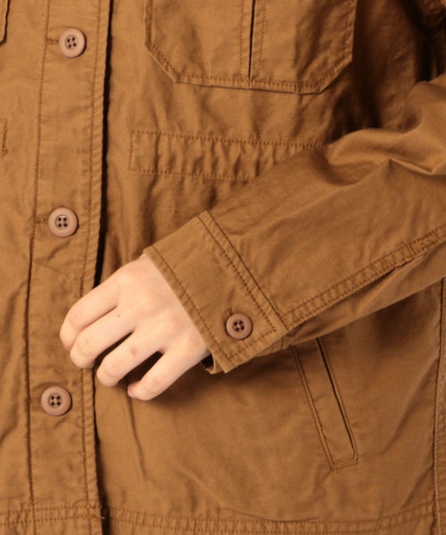 Khaju（カージュ）の「Khaju:ミリタリーシャツジャケット（ミリタリージャケット・レディース・キャメル/オリーブ・ONE SIZE）」の9枚目の写真