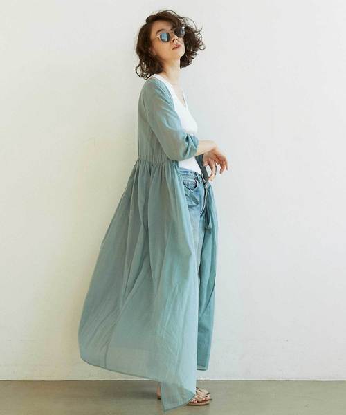 GALLARDAGALANTE(ガリャルダガランテ)の「カシュクールマキシワンピース【オンラインストア限定商品】(ワンピース)」|サックスブルー