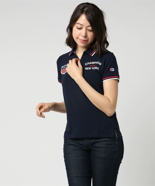 Champion Golf(チャンピオンゴルフ)の「【Champion/チャンピオン】レディース GOLF ストレッチポロシャツ(ポロシャツ・レディース・ベージュ/ネイビー/グレー/オフホワイト/サックスブルー・LARGE/MEDIUM)」の5枚目の写真