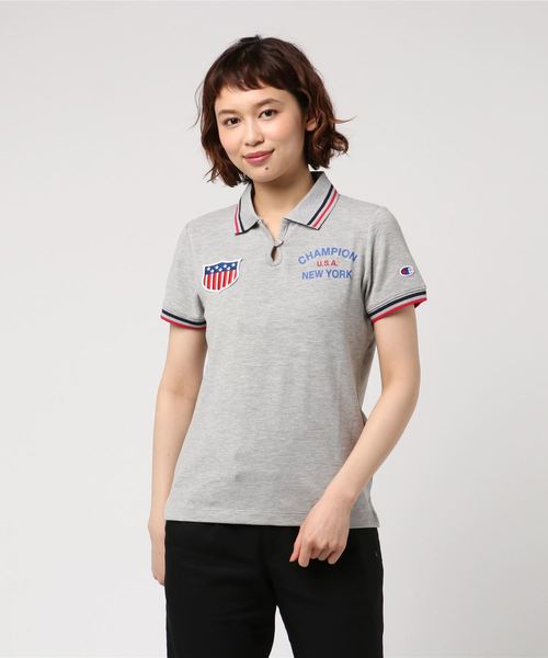Champion Golf(チャンピオンゴルフ)の「【Champion/チャンピオン】レディース GOLF ストレッチポロシャツ(ポロシャツ・レディース・ベージュ/ネイビー/グレー/オフホワイト/サックスブルー・LARGE/MEDIUM)」の3枚目の写真