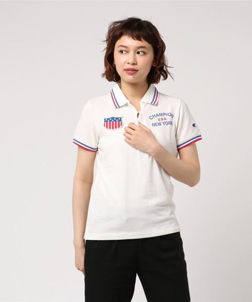 Champion Golf(チャンピオンゴルフ)の「【Champion/チャンピオン】レディース GOLF ストレッチポロシャツ(ポロシャツ・レディース・ベージュ/ネイビー/グレー/オフホワイト/サックスブルー・LARGE/MEDIUM)」の2枚目の写真