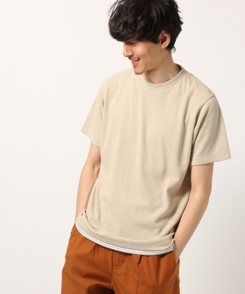 GLOBAL WORK（グローバルワーク）の「カットブークレレイヤードＴ/790287（Tシャツ/カットソー・メンズ・ホワイト/ライトブルー/ベージュ/ネイビー/オレンジ/グリーン系その他3/レッド系その他2・LARGE/MEDIUM/SMALL/X-LARGE）」の3枚目の写真
