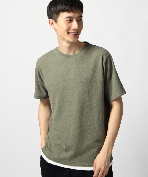 GLOBAL WORK（グローバルワーク）の「カットブークレレイヤードＴ/790287（Tシャツ/カットソー・メンズ・ホワイト/ライトブルー/ベージュ/ネイビー/オレンジ/グリーン系その他3/レッド系その他2・LARGE/MEDIUM/SMALL/X-LARGE）」の4枚目の写真