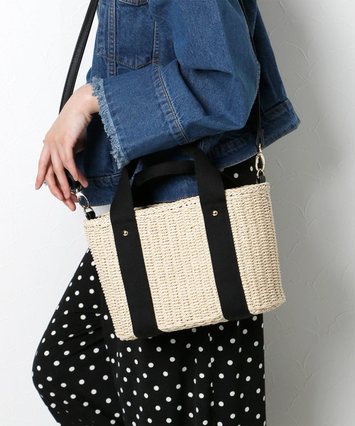 classicalelf(クラシカルエルフ)の「浴衣にも!2wayかごバッグミニトートショルダーかごバッグ(かごバッグ・レディース・ベージュ・FREE)」の10枚目の写真