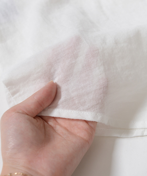 shopnikoniko（ショップニコニコ）の「ガーゼビッグシャツ（シャツ/ブラウス・レディース・オフホワイト/モカ/カーキ・フリー）」の13枚目の写真