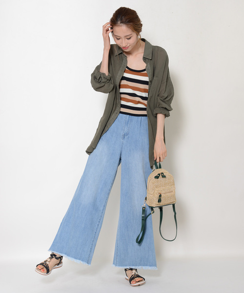 shopnikoniko（ショップニコニコ）の「ガーゼビッグシャツ（シャツ/ブラウス・レディース・オフホワイト/モカ/カーキ・フリー）」の15枚目の写真