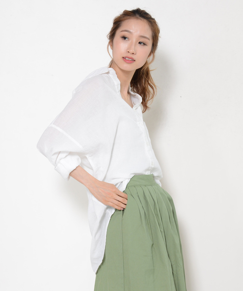 shopnikoniko（ショップニコニコ）の「ガーゼビッグシャツ（シャツ/ブラウス・レディース・オフホワイト/モカ/カーキ・フリー）」の18枚目の写真