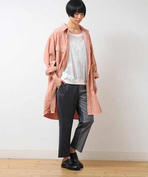 Wrangler（ラングラー）の「【別注】Wrangler CORDUROY SHIRT　/ コーデュロイ　/ シャツコート（シャツ/ブラウス・レディース・ネイビー/ブルー/ライトピンク・02）」の6枚目の写真