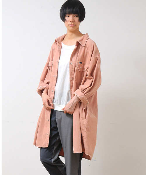 Wrangler（ラングラー）の「【別注】Wrangler CORDUROY SHIRT　/ コーデュロイ　/ シャツコート（シャツ/ブラウス・レディース・ネイビー/ブルー/ライトピンク・02）」の11枚目の写真