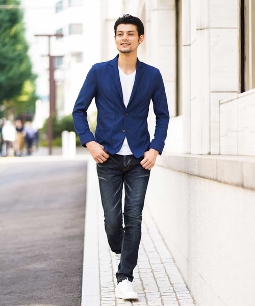 MICHEL KLEIN HOMME (ミッシェルクランオム)の「カットジャケット(ミニブロックチェックリンクス)(カーディガン/ボレロ・メンズ・ネイビー/グリーン・46/48/51)」の22枚目の写真
