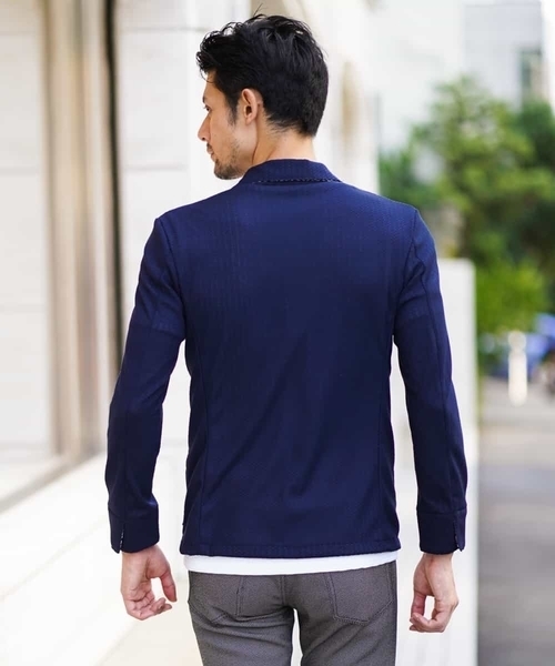 MICHEL KLEIN HOMME (ミッシェルクランオム)の「カットジャケット(ミニブロックチェックリンクス)(カーディガン/ボレロ・メンズ・ネイビー/グリーン・46/48/51)」の17枚目の写真