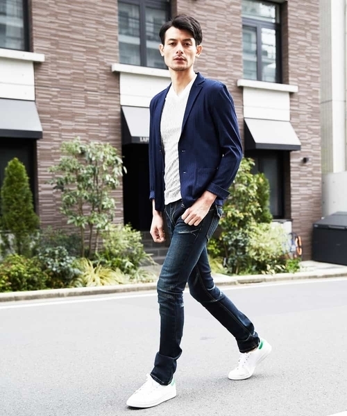 MICHEL KLEIN HOMME (ミッシェルクランオム)の「カットジャケット(ミニブロックチェックリンクス)(カーディガン/ボレロ・メンズ・ネイビー/グリーン・46/48/51)」の5枚目の写真