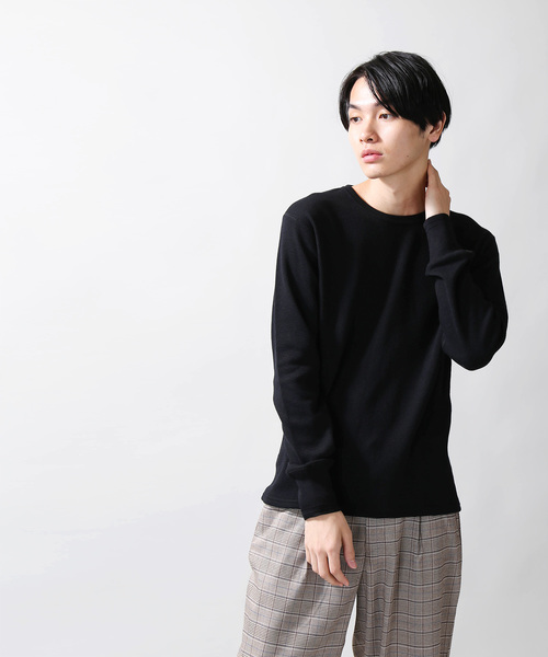 WEGO（ウィゴー）の「WEGO VINTAGE/ハニカムロングスリーブTシャツ（Tシャツ/カットソー・メンズ・ブラック/カーキ/アイボリー/杢グレー・SMALL/X-LARGE/MEDIUM/LARGE）」の13枚目の写真