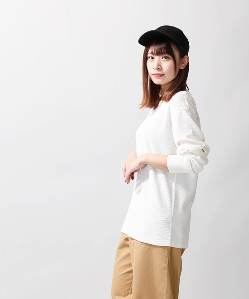 WEGO（ウィゴー）の「WEGO VINTAGE/ハニカムロングスリーブTシャツ（Tシャツ/カットソー・メンズ・ブラック/カーキ/アイボリー/杢グレー・SMALL/X-LARGE/MEDIUM/LARGE）」の11枚目の写真
