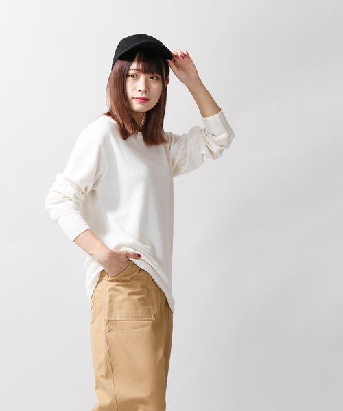 WEGO（ウィゴー）の「WEGO VINTAGE/ハニカムロングスリーブTシャツ（Tシャツ/カットソー・メンズ・ブラック/カーキ/アイボリー/杢グレー・SMALL/X-LARGE/MEDIUM/LARGE）」の12枚目の写真