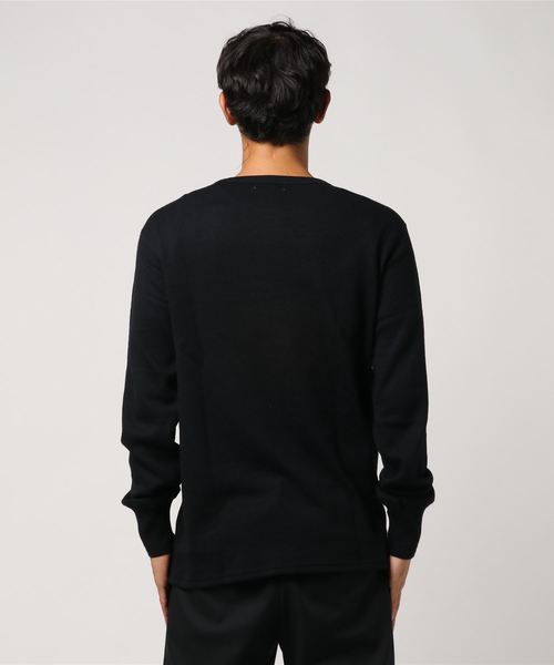 WEGO（ウィゴー）の「WEGO VINTAGE/ハニカムロングスリーブTシャツ（Tシャツ/カットソー・メンズ・ブラック/カーキ/アイボリー/杢グレー・SMALL/X-LARGE/MEDIUM/LARGE）」の9枚目の写真