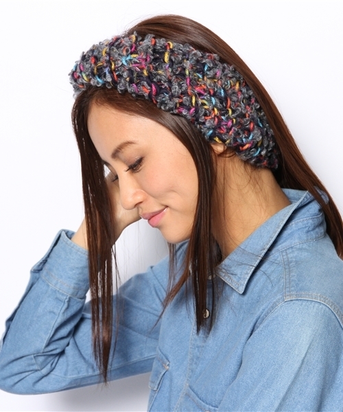 BEAMS BOY（ビームスボーイ）の「□BEAMS BOY / ブークレミックス ヘアバンド（ヘアバンド・レディース・オフホワイト/グレー・ONE SIZE）」の2枚目の写真