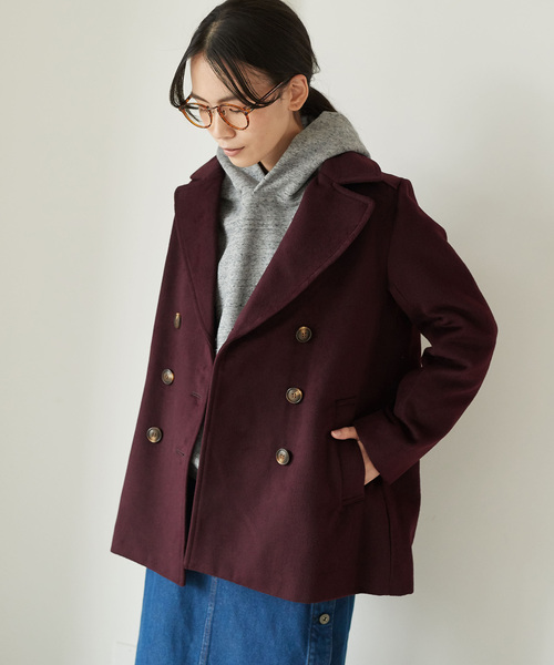 AMERICAN HOLIC(アメリカンホリック)の「【WEB限定】・カラフルPコート(ダウンジャケット/コート)」|ボルドー