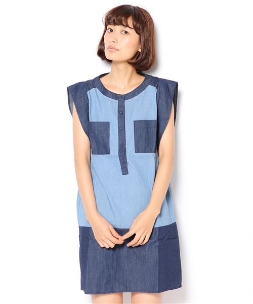 Mystic ミスティック の 配色デニムop ワンピース Wear