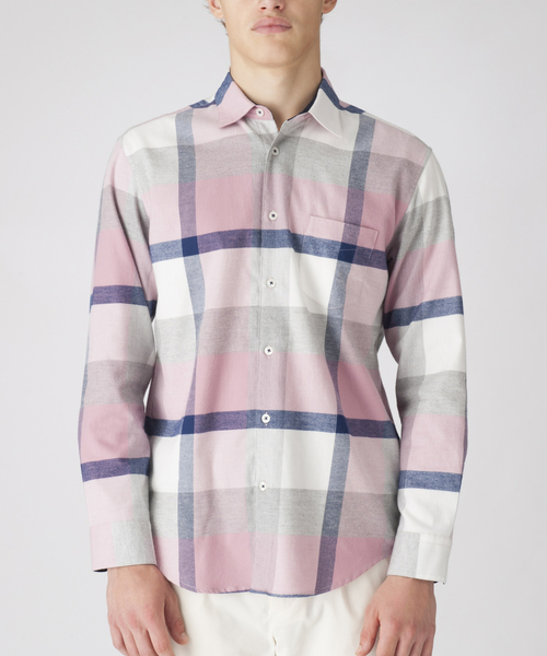 BLACK LABEL CRESTBRIDGE（ブラックレーベル・クレストブリッジ）の「ファインタッチフランネルクレストブリッジチェックシャツ（シャツ/ブラウス・メンズ・ネイビー/グレー系その他/パープル系その他4/ピンク系その他/オフホワイト・LL/M/L/S）」の5枚目の写真