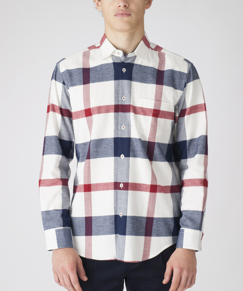 BLACK LABEL CRESTBRIDGE（ブラックレーベル・クレストブリッジ）の「ファインタッチフランネルクレストブリッジチェックシャツ（シャツ/ブラウス・メンズ・ネイビー/グレー系その他/パープル系その他4/ピンク系その他/オフホワイト・LL/M/L/S）」の2枚目の写真