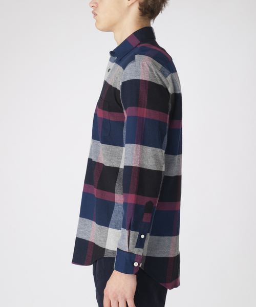 BLACK LABEL CRESTBRIDGE（ブラックレーベル・クレストブリッジ）の「ファインタッチフランネルクレストブリッジチェックシャツ（シャツ/ブラウス・メンズ・ネイビー/グレー系その他/パープル系その他4/ピンク系その他/オフホワイト・LL/M/L/S）」の10枚目の写真